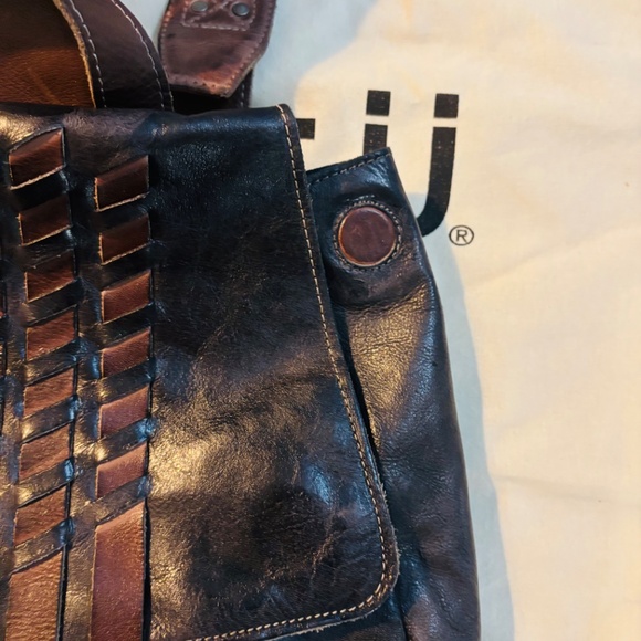 BEDSTU TEJI LEATHER BACKPACK - BLACK TEAK RUSTIC New with Tags and Dust Bag - Picture 2 of 16